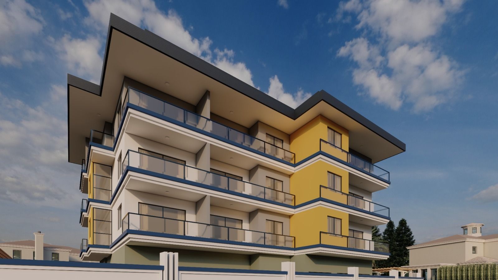 Новый жилой комплекс c видом на море в Махмутларе
