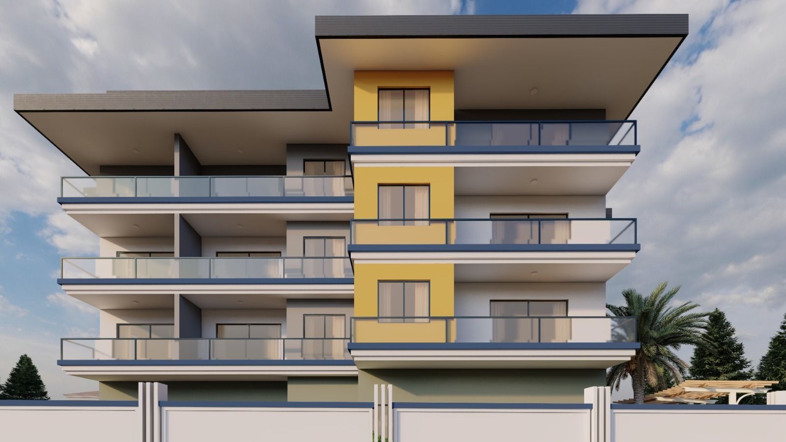 Новый жилой комплекс c видом на море в Махмутларе
