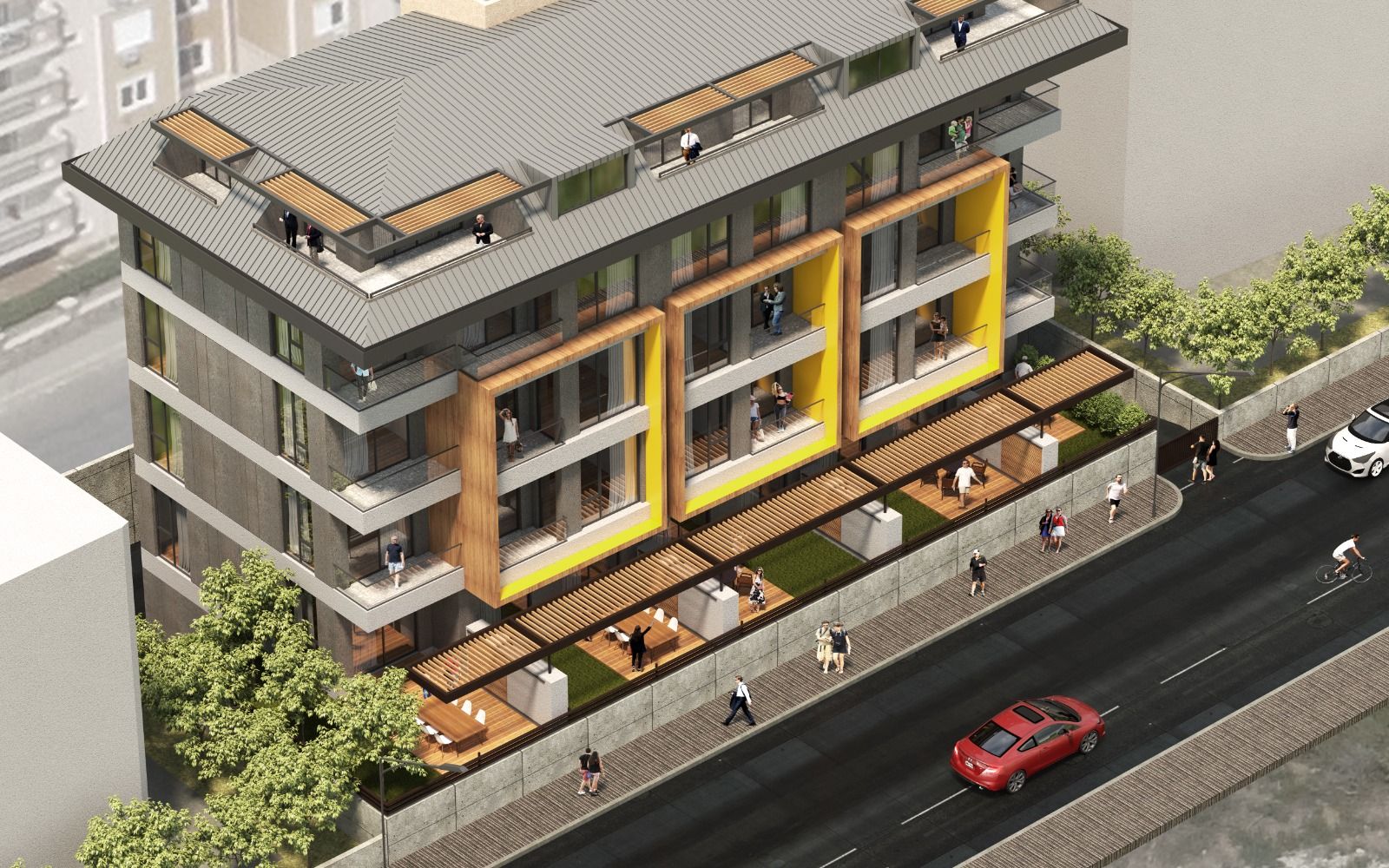 Новые квартиры на этапе стройки центре Аланьи