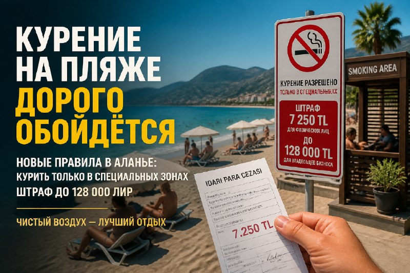 В Аланье курение на пляже под запретом