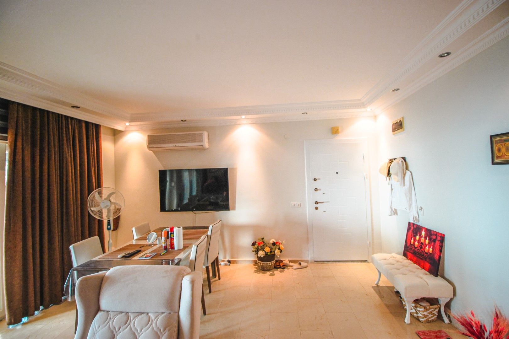 Квартира 2+1 с мебелью в Каргыджак - вид на море