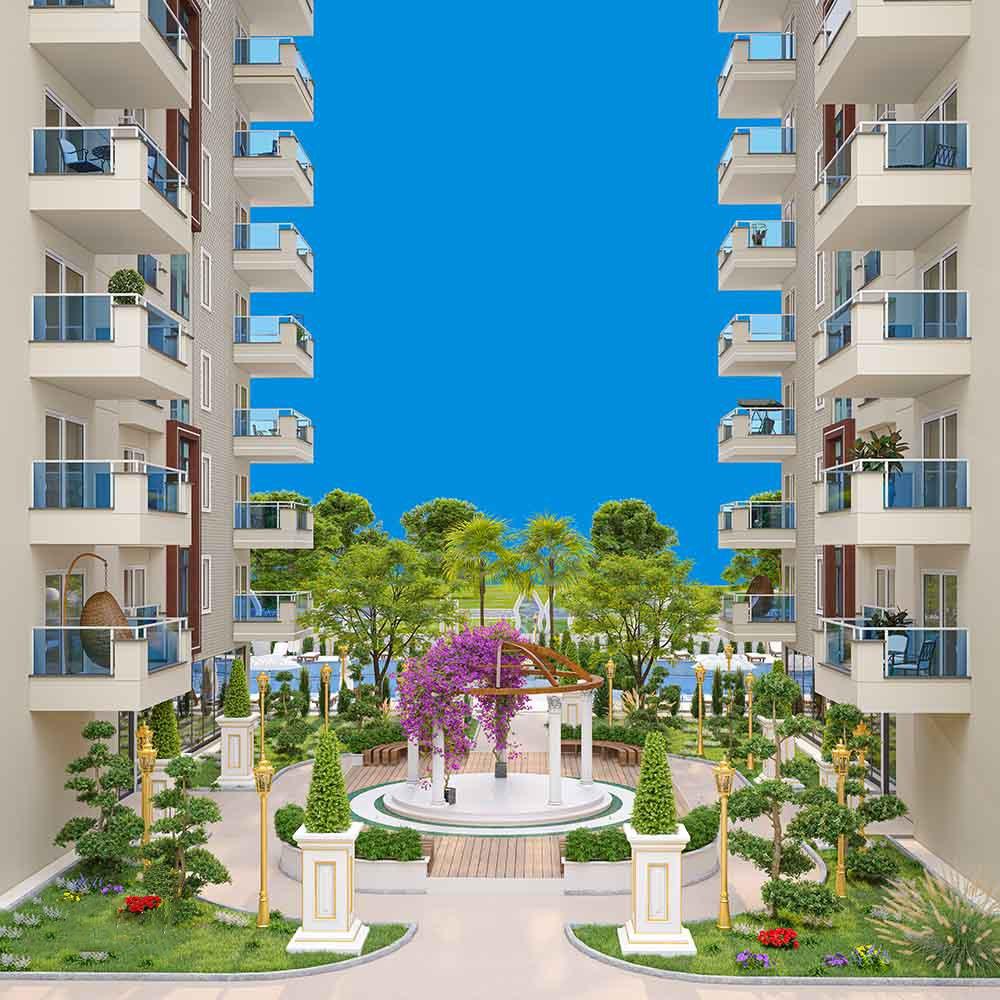 Нове квартиры в строящемся комплексе - район Махмутлар